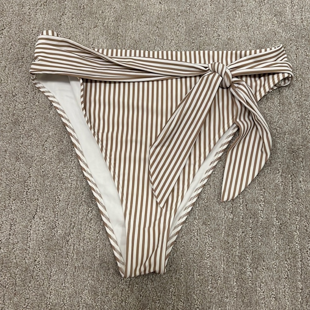 Abercrombie Tan Stripe Bikini Bottoms